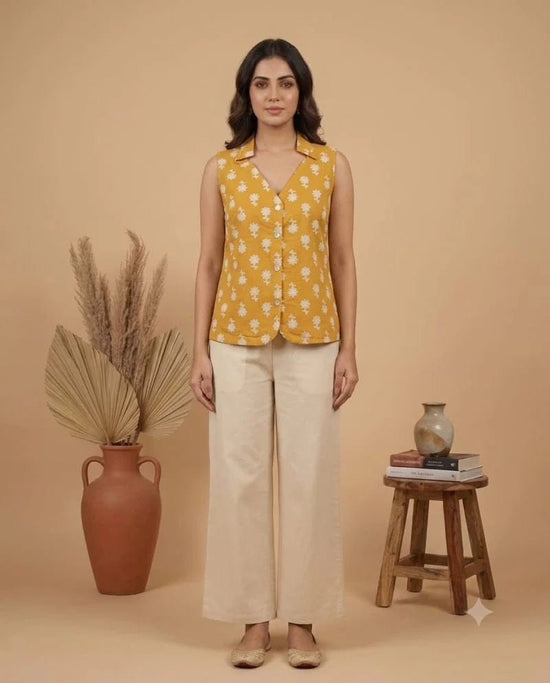 Amrah Wholesale Naisha K 1128 Cotton Printed Sleeveless Tops Collection - Amrah Wholesale