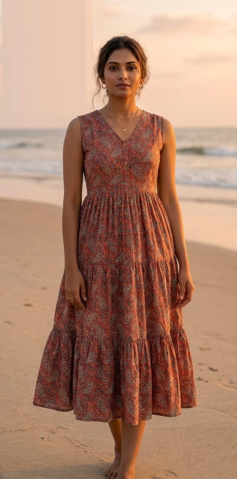 Amrah Wholesale Naisha K 1140 Cotton Printed V Neck Stitched Dresses - Amrah Wholesale