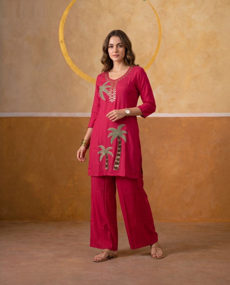 Amrah Wholesale Naisha K 1178 Mul Chanderi Kurti Pant Set