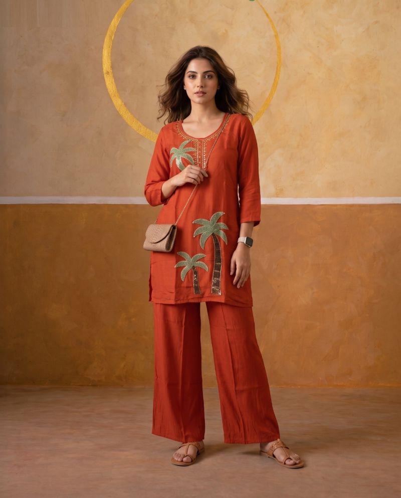 Amrah Wholesale Naisha K 1178 Mul Chanderi Kurti Pant Set