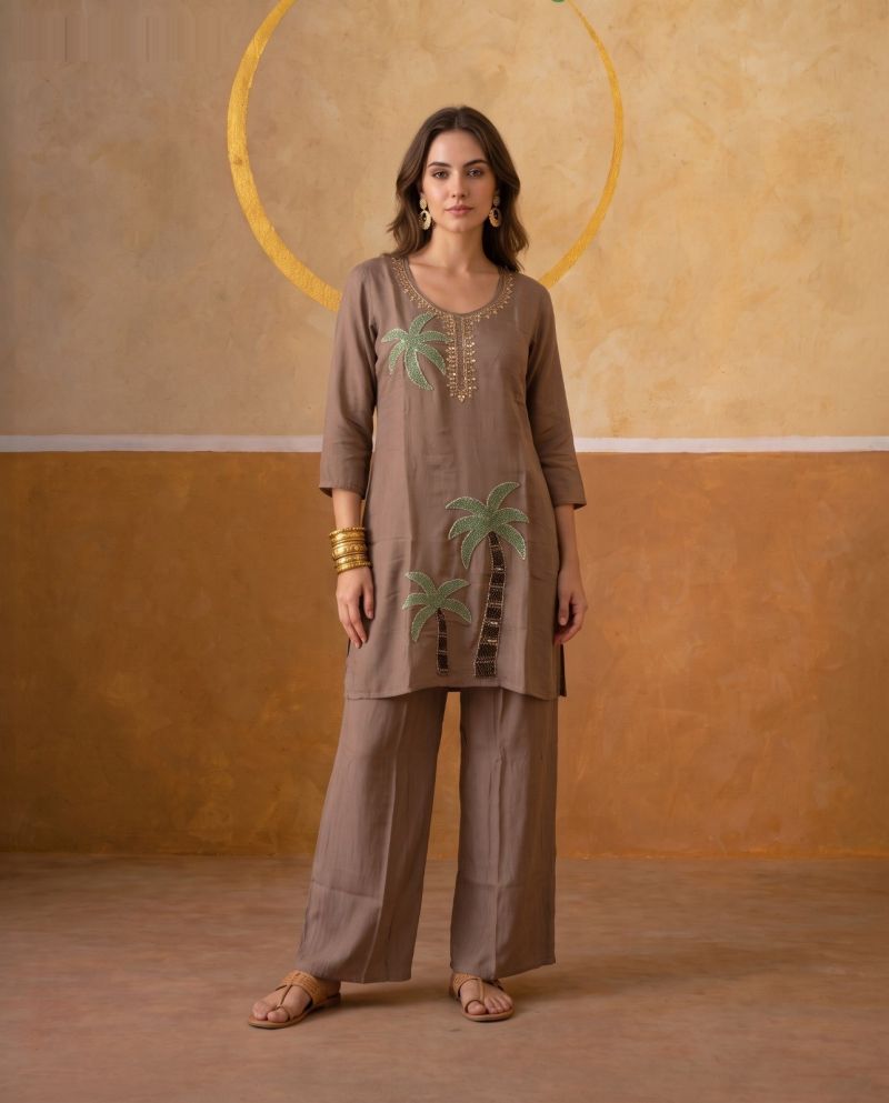 Amrah Wholesale Naisha K 1178 Mul Chanderi Kurti Pant Set