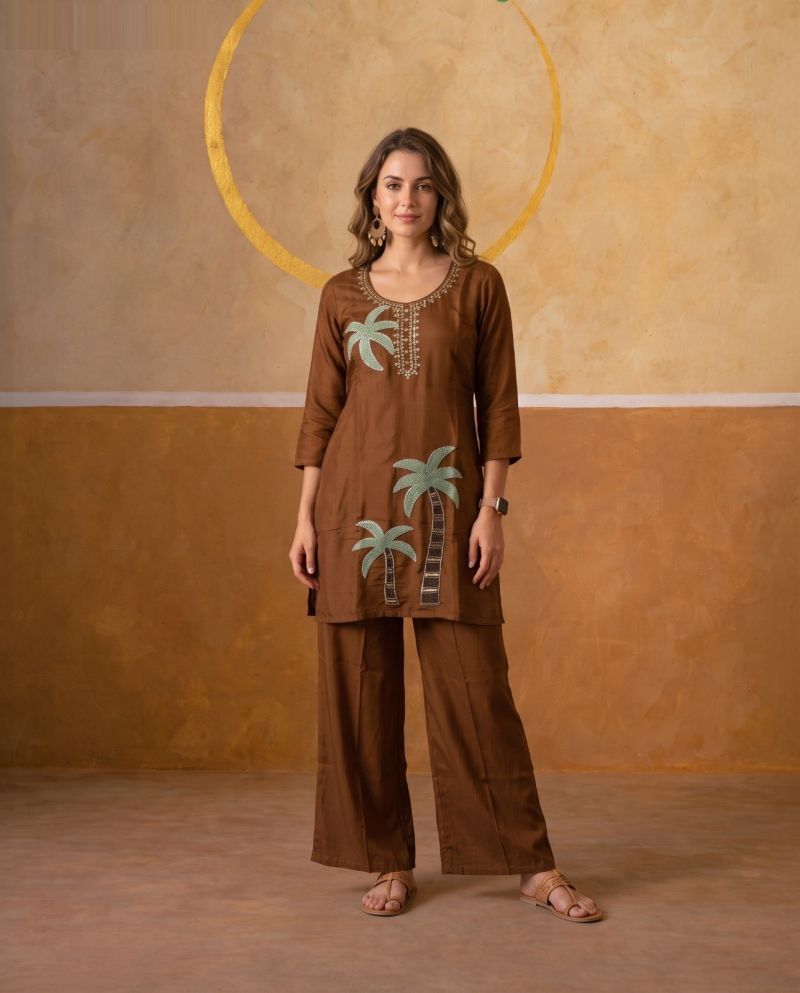Amrah Wholesale Naisha K 1178 Mul Chanderi Kurti Pant Set