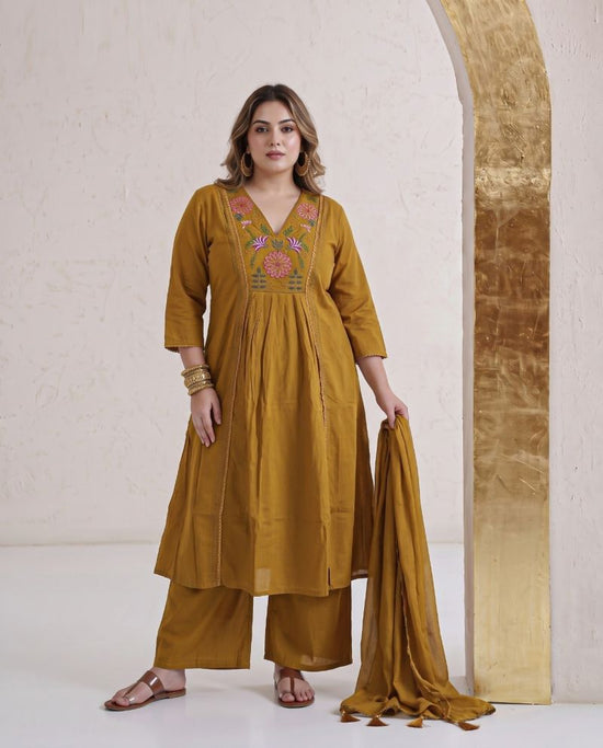 Amrah Wholesale Naisha K 1180 Dhabu Cotton Kurti Pant Dupatta Set