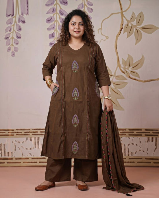 Amrah Wholesale Naisha K 1180 Dhabu Cotton Kurti Pant Dupatta Set