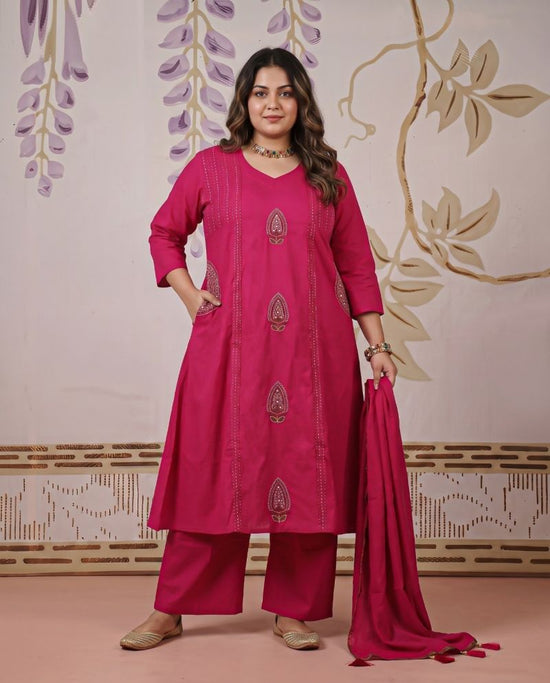 Amrah Wholesale Naisha K 1180 Dhabu Cotton Kurti Pant Dupatta Set