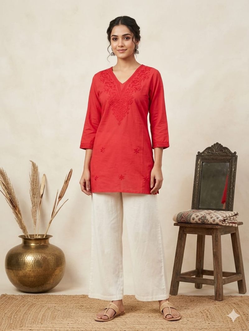 Amrah Wholesale Naisha K 1185 Cotton Embroidered Kurti