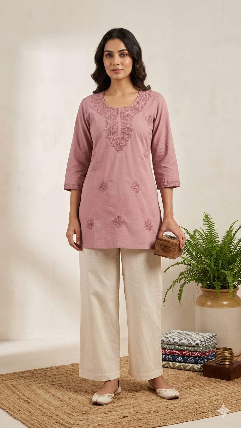 Amrah Wholesale Naisha K 1185 Cotton Embroidered Kurti