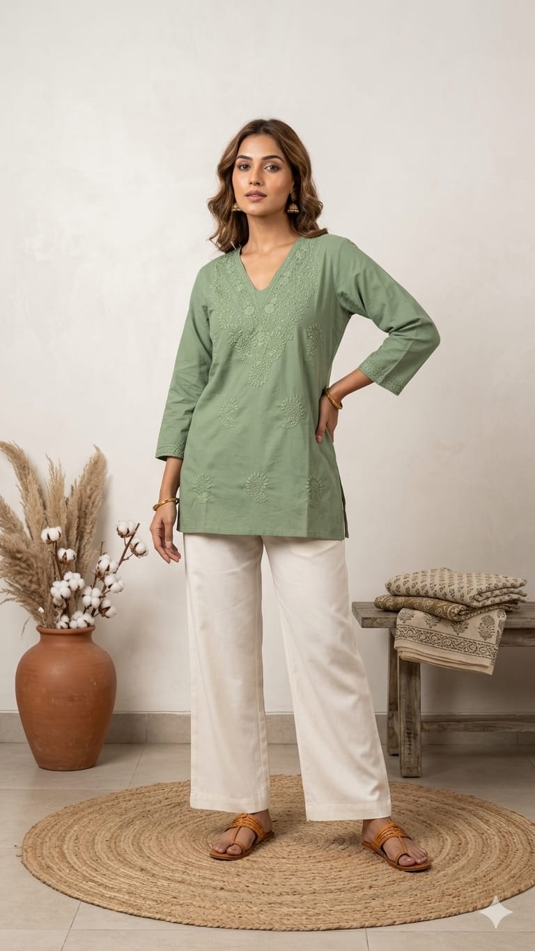 Amrah Wholesale Naisha K 1185 Cotton Embroidered Kurti