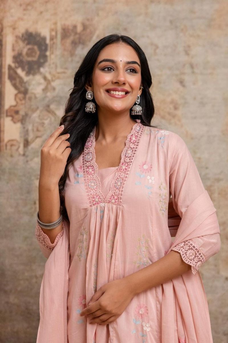 Amrah Wholesale Naisha K 1191 Mul Cotton Kurti Pant Dupatta Set