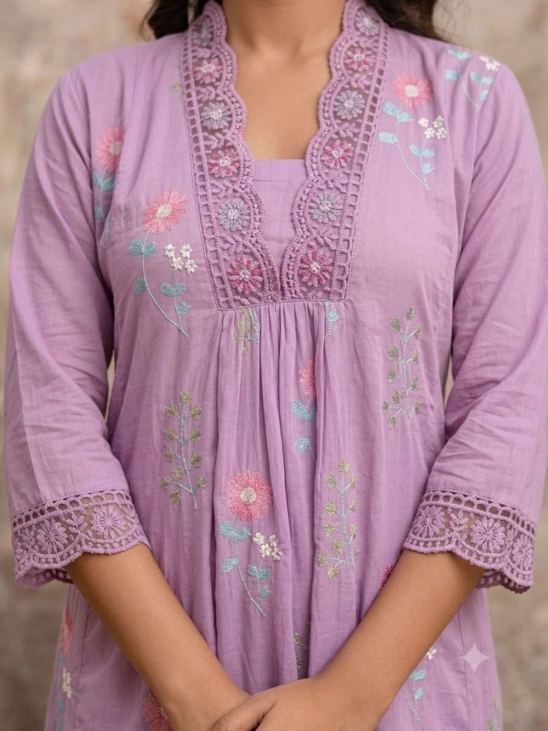 Amrah Wholesale Naisha K 1191 Mul Cotton Kurti Pant Dupatta Set