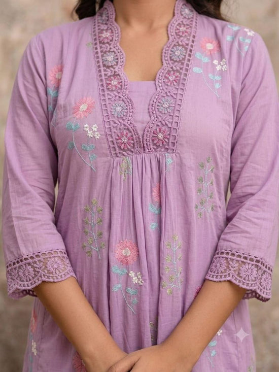 Amrah Wholesale Naisha K 1191 Mul Cotton Kurti Pant Dupatta Set