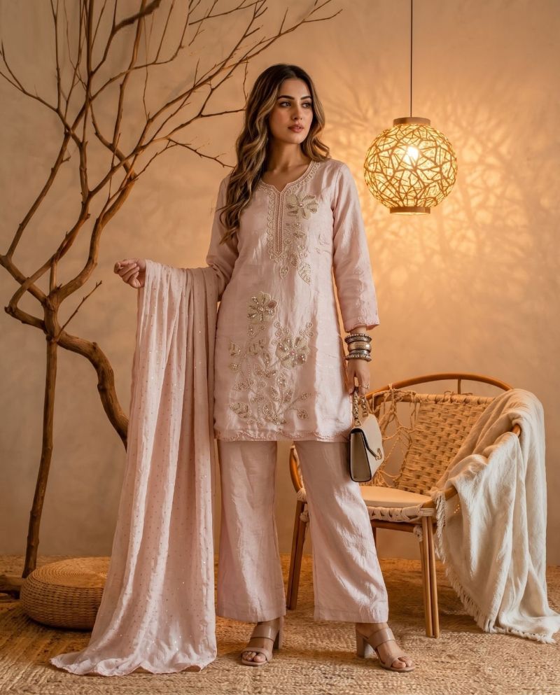 Amrah Wholesale Naisha K 1195 Crush Kurti Pant Dupatta Set