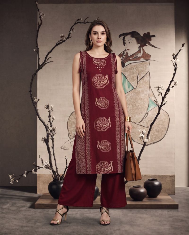 Amrah Wholesale Naisha K 1204 Vatican Kurti With Bottom