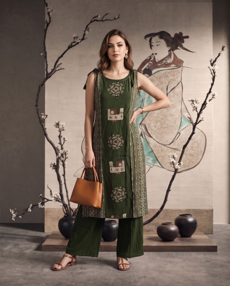 Amrah Wholesale Naisha K 1204 Vatican Kurti With Bottom