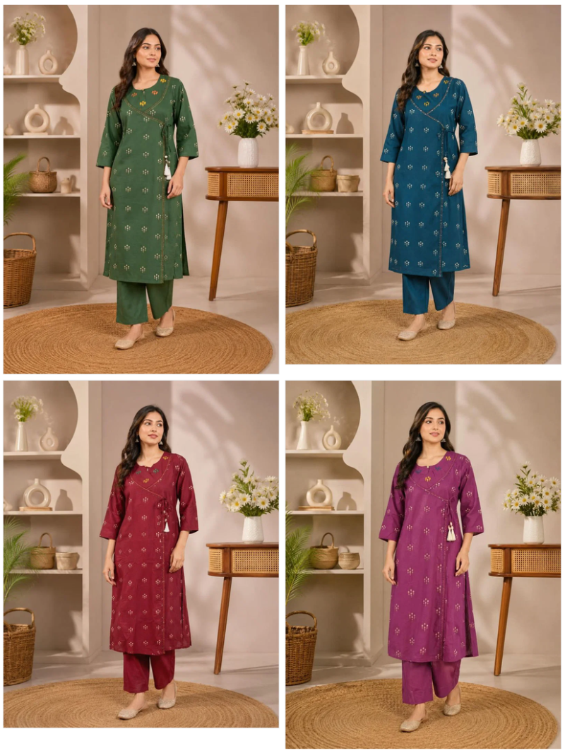 Amrah Wholesale Naisha K 1238 Cotton Handloom Kurti Pant Set