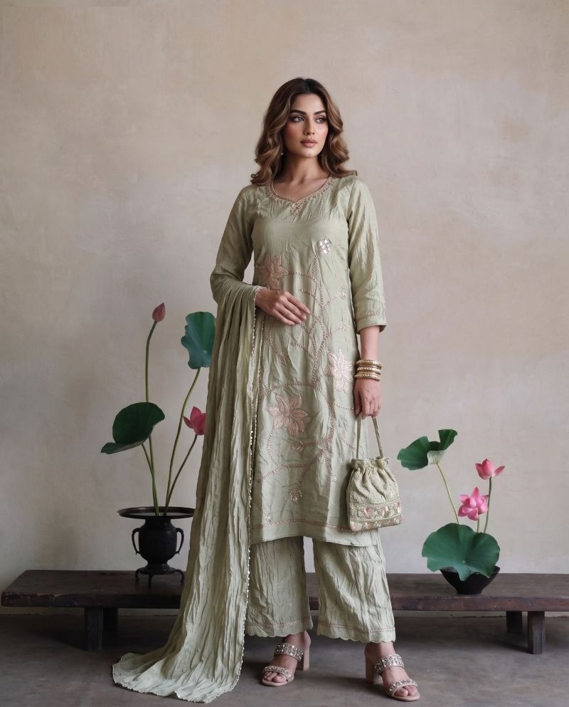 Amrah Wholesale Naisha K 1266 Glass Crush Kurti Set - Amrah Wholesale