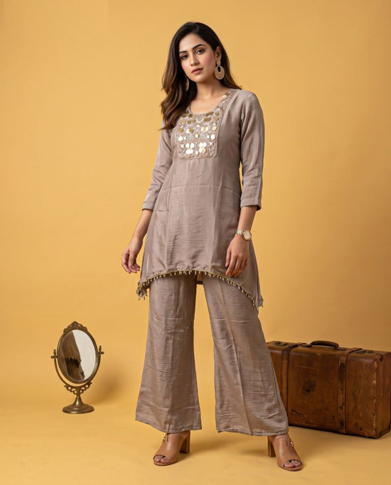 Amrah Wholesale Naisha K 1385 Chinon Hand Work Co Ord Set