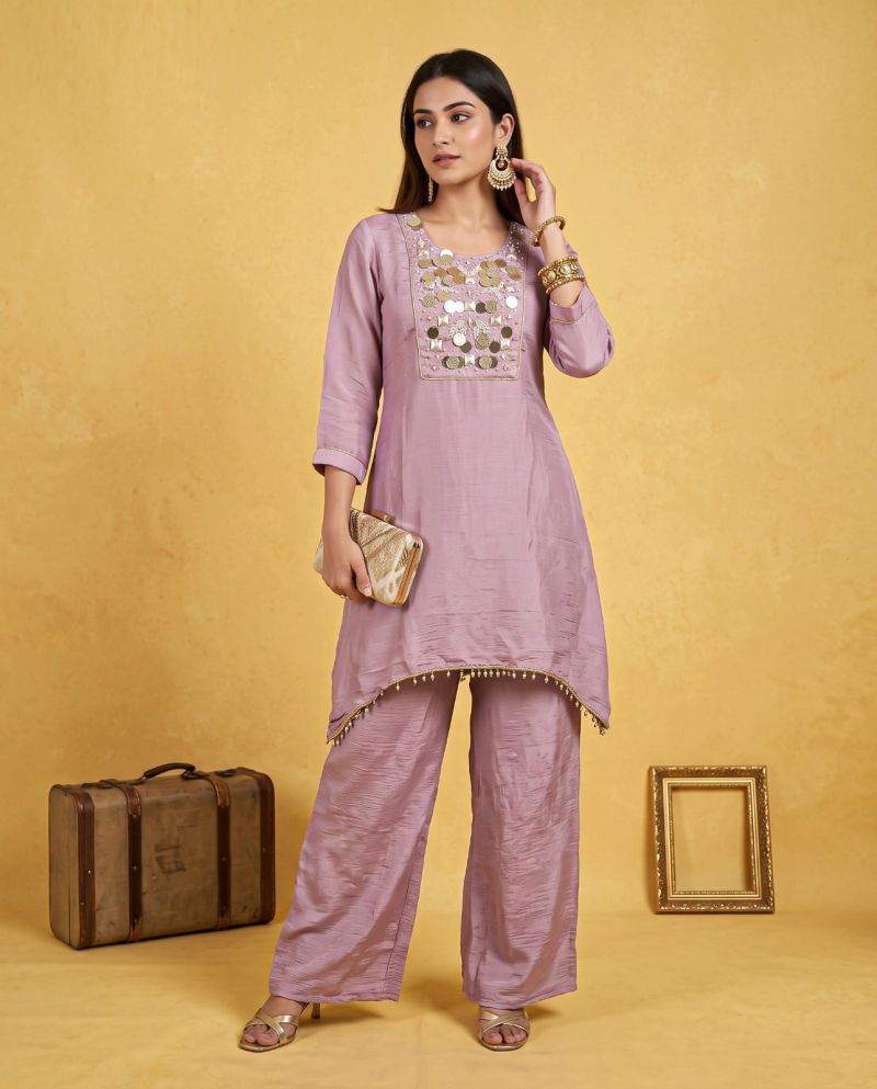 Amrah Wholesale Naisha K 1385 Chinon Hand Work Co Ord Set