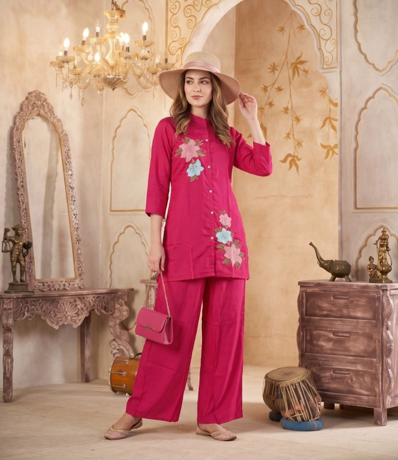 Amrah Wholesale Naisha K 1386 Mul Chanderi Co Ord Set