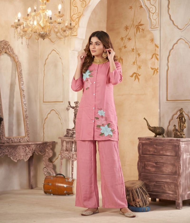 Amrah Wholesale Naisha K 1386 Mul Chanderi Co Ord Set