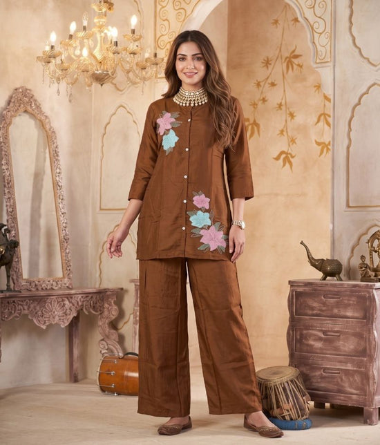 Amrah Wholesale Naisha K 1386 Mul Chanderi Co Ord Set