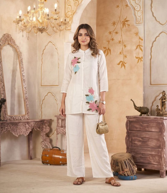 Amrah Wholesale Naisha K 1386 Mul Chanderi Co Ord Set
