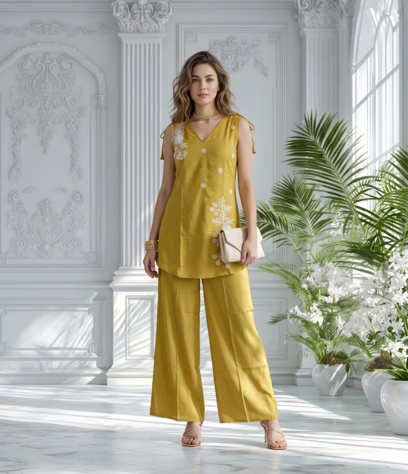 Amrah Wholesale Naisha K 1390 Mul Chanderi Co Ord Set