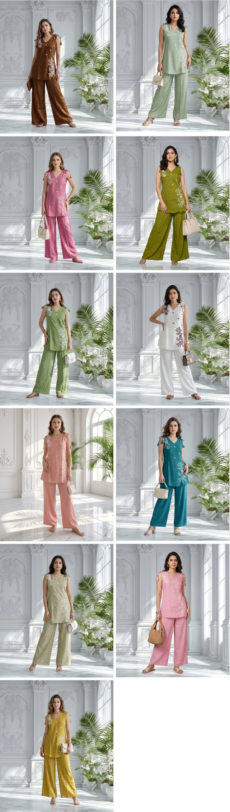 Amrah Wholesale Naisha K 1390 Mul Chanderi Co Ord Set