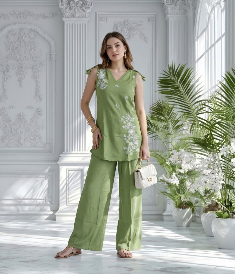 Amrah Wholesale Naisha K 1390 Mul Chanderi Co Ord Set