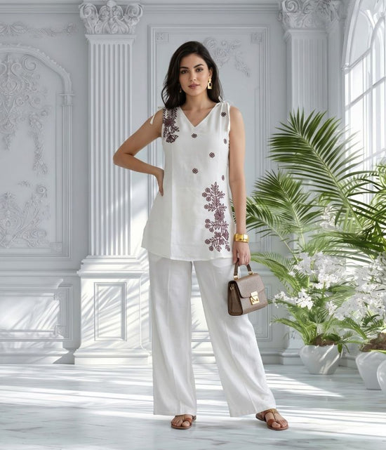 Amrah Wholesale Naisha K 1390 Mul Chanderi Co Ord Set