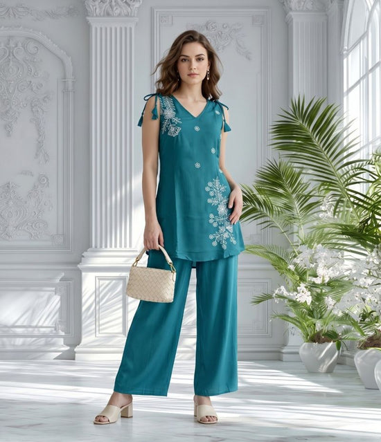 Amrah Wholesale Naisha K 1390 Mul Chanderi Co Ord Set