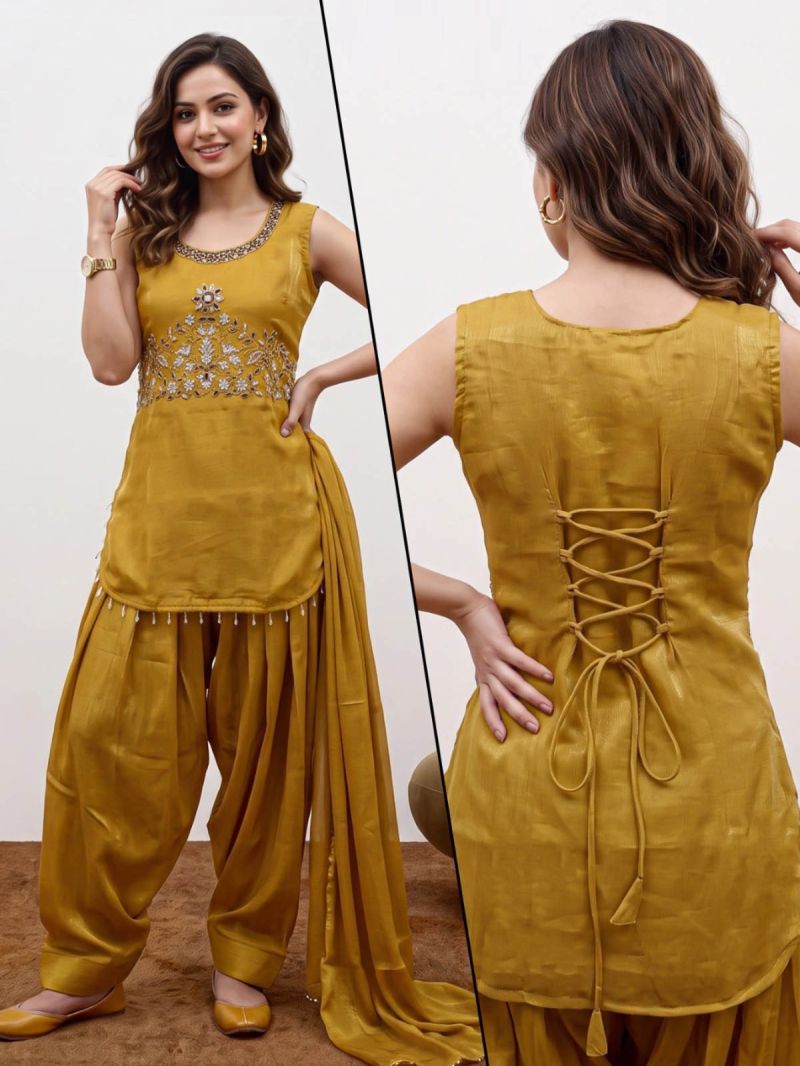 Amrah Wholesale Naisha K 1396 Chiffon Glass Hand Work Farshi Salwar Suit Collection