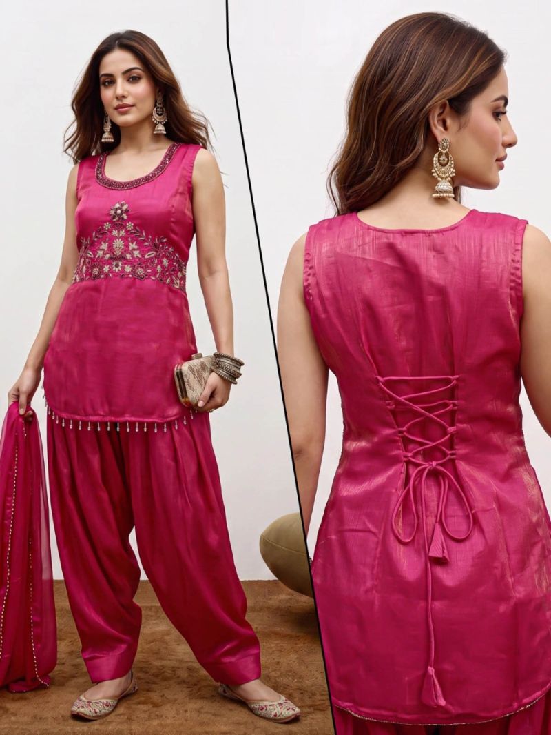 Amrah Wholesale Naisha K 1396 Chiffon Glass Hand Work Farshi Salwar Suit Collection