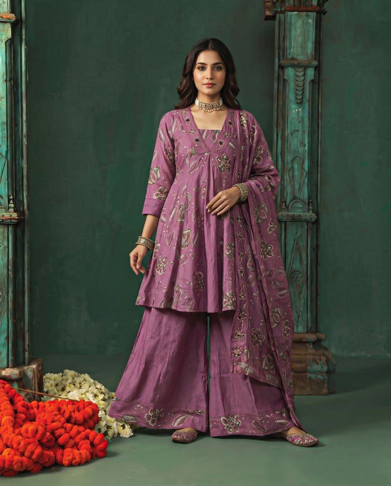 Amrah Wholesale Naisha K 1397 Berlin Discharge Print Hand Work Kurti Pant Dupatta Set