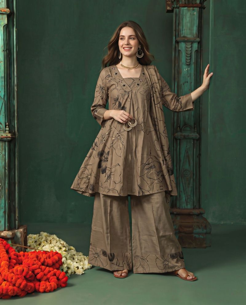 Amrah Wholesale Naisha K 1397 Berlin Discharge Print Hand Work Kurti Pant Dupatta Set