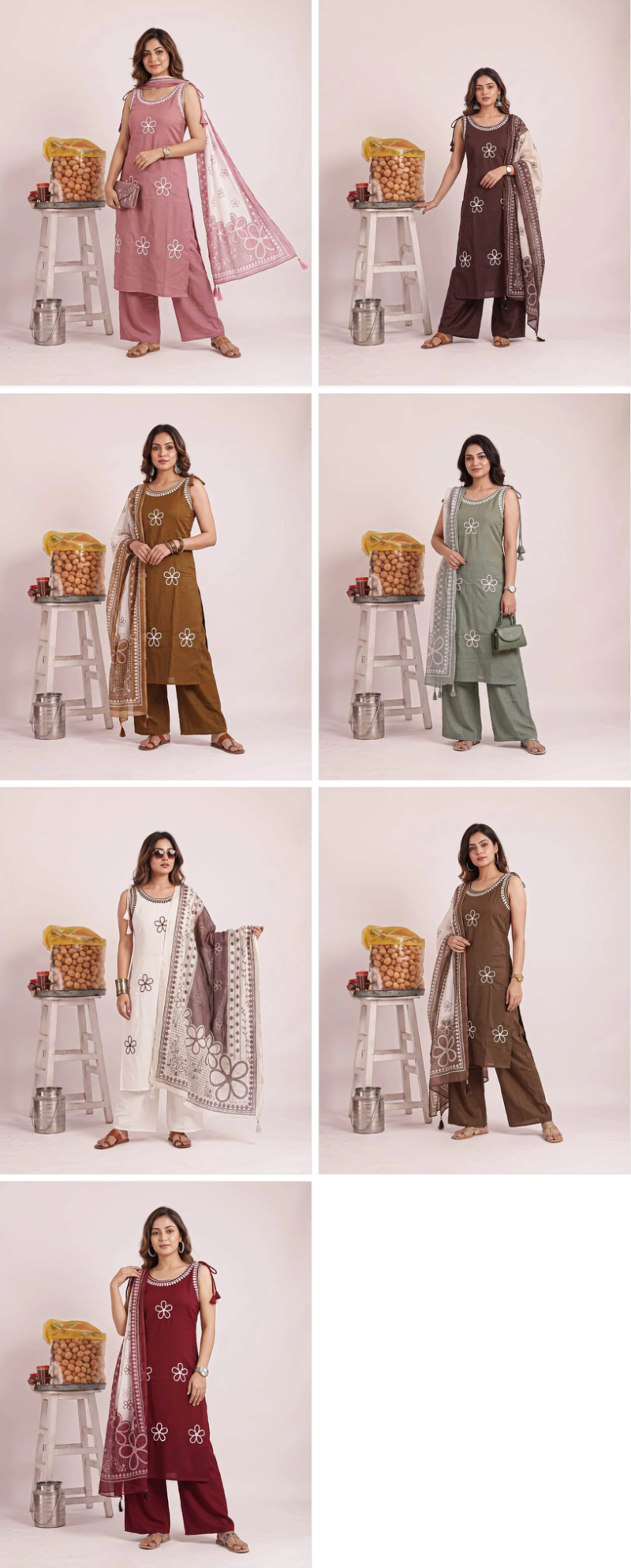 Amrah Wholesale Naisha K 1399 Pure Nylon Viscose Embroidered Kurti Pant Dupatta Set