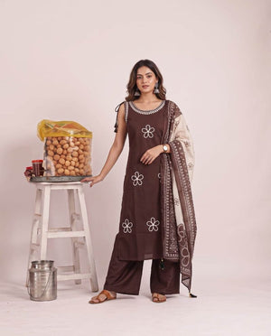 Amrah Wholesale Naisha K 1399 Pure Nylon Viscose Embroidered Kurti Pant Dupatta Set