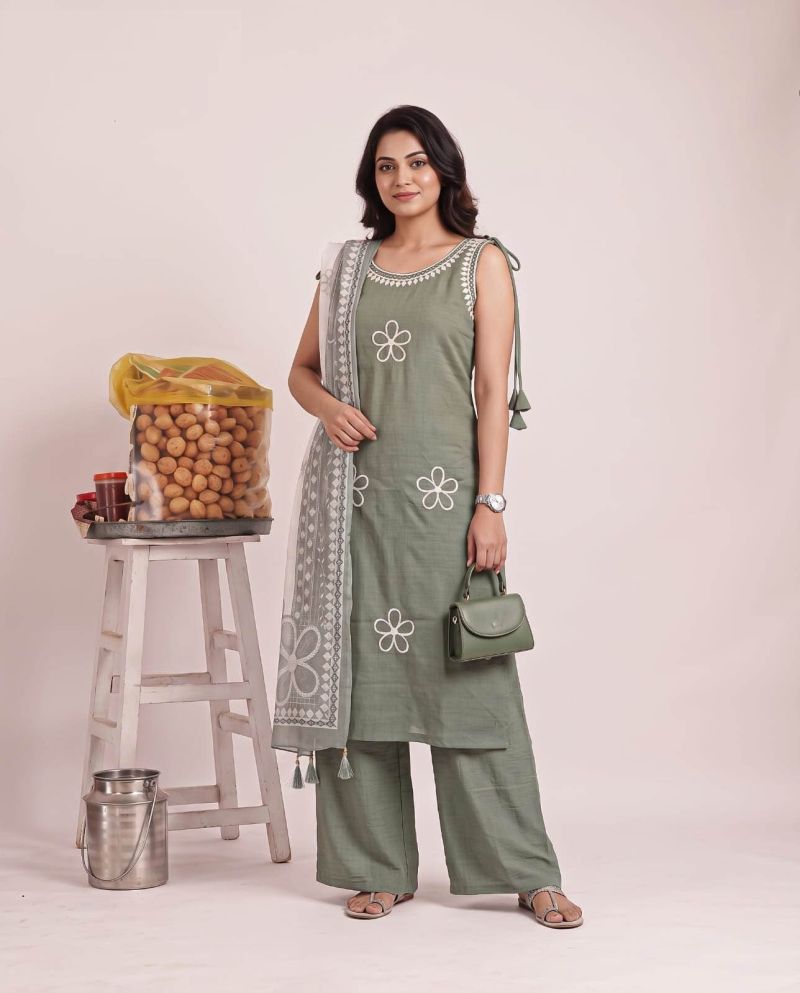 Amrah Wholesale Naisha K 1399 Pure Nylon Viscose Embroidered Kurti Pant Dupatta Set