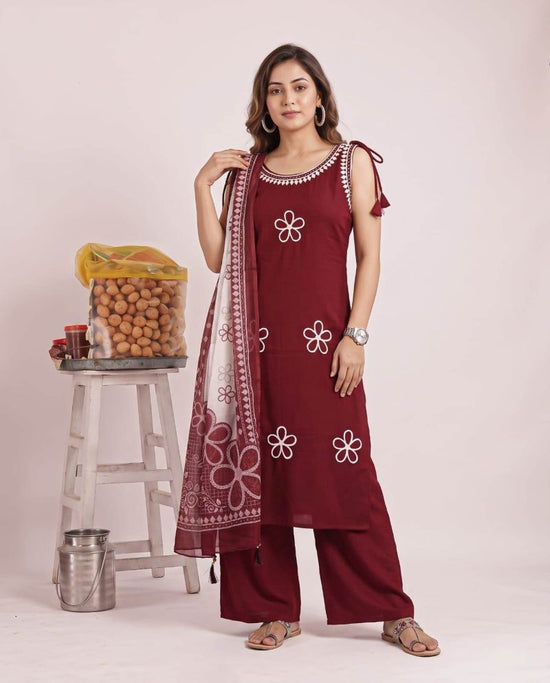 Amrah Wholesale Naisha K 1399 Pure Nylon Viscose Embroidered Kurti Pant Dupatta Set