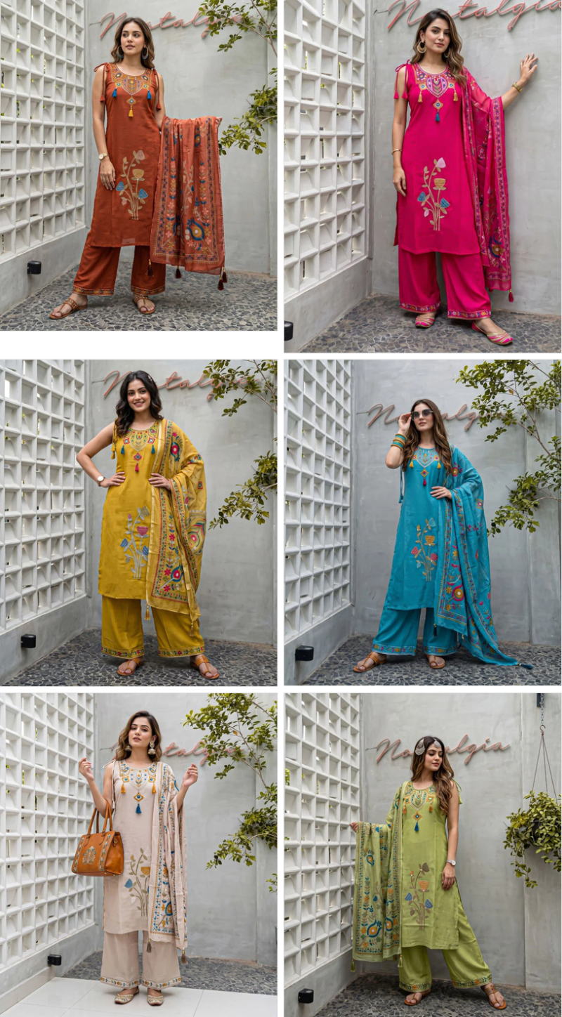 Amrah Wholesale Naisha K 1404 Mul Vatican Salwar Suit Set