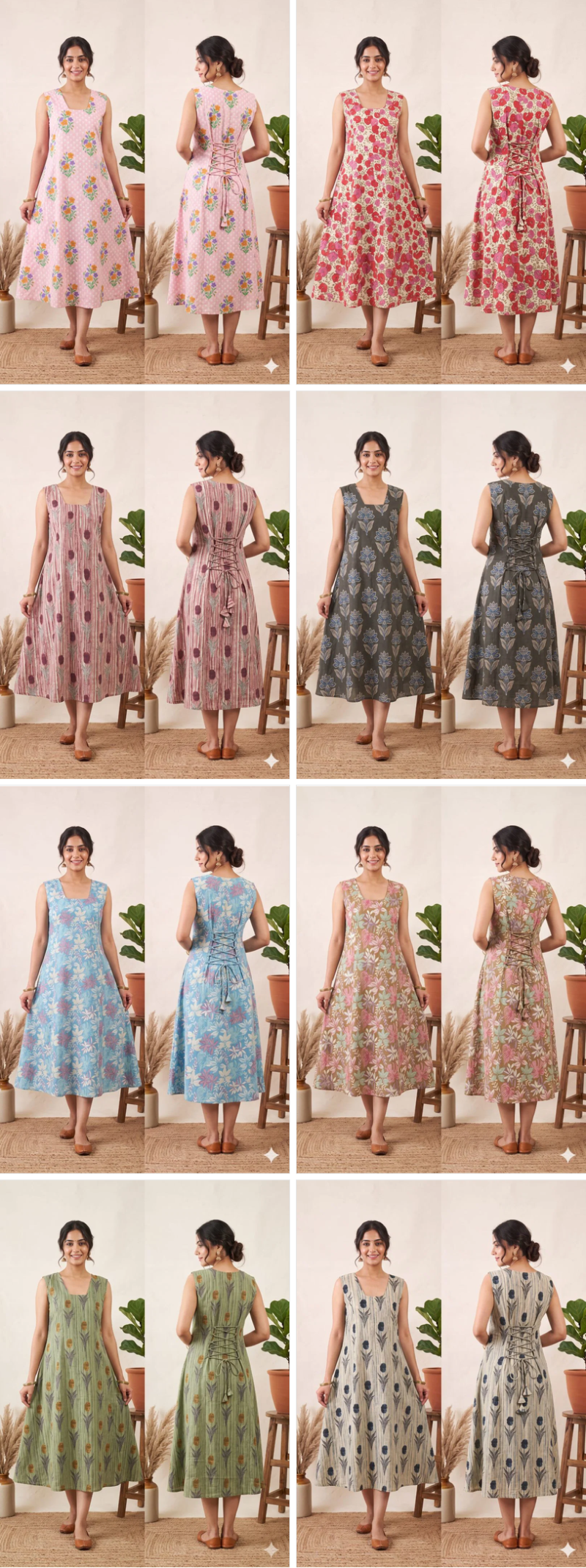 Amrah Wholesale Naisha K 1440 Cotton Printed Flared Dress