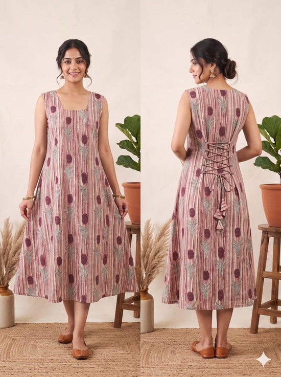 Amrah Wholesale Naisha K 1440 Cotton Printed Flared Dress