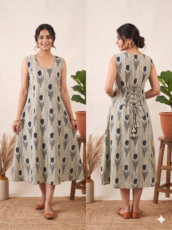 Amrah Wholesale Naisha K 1440 Cotton Printed Flared Dress