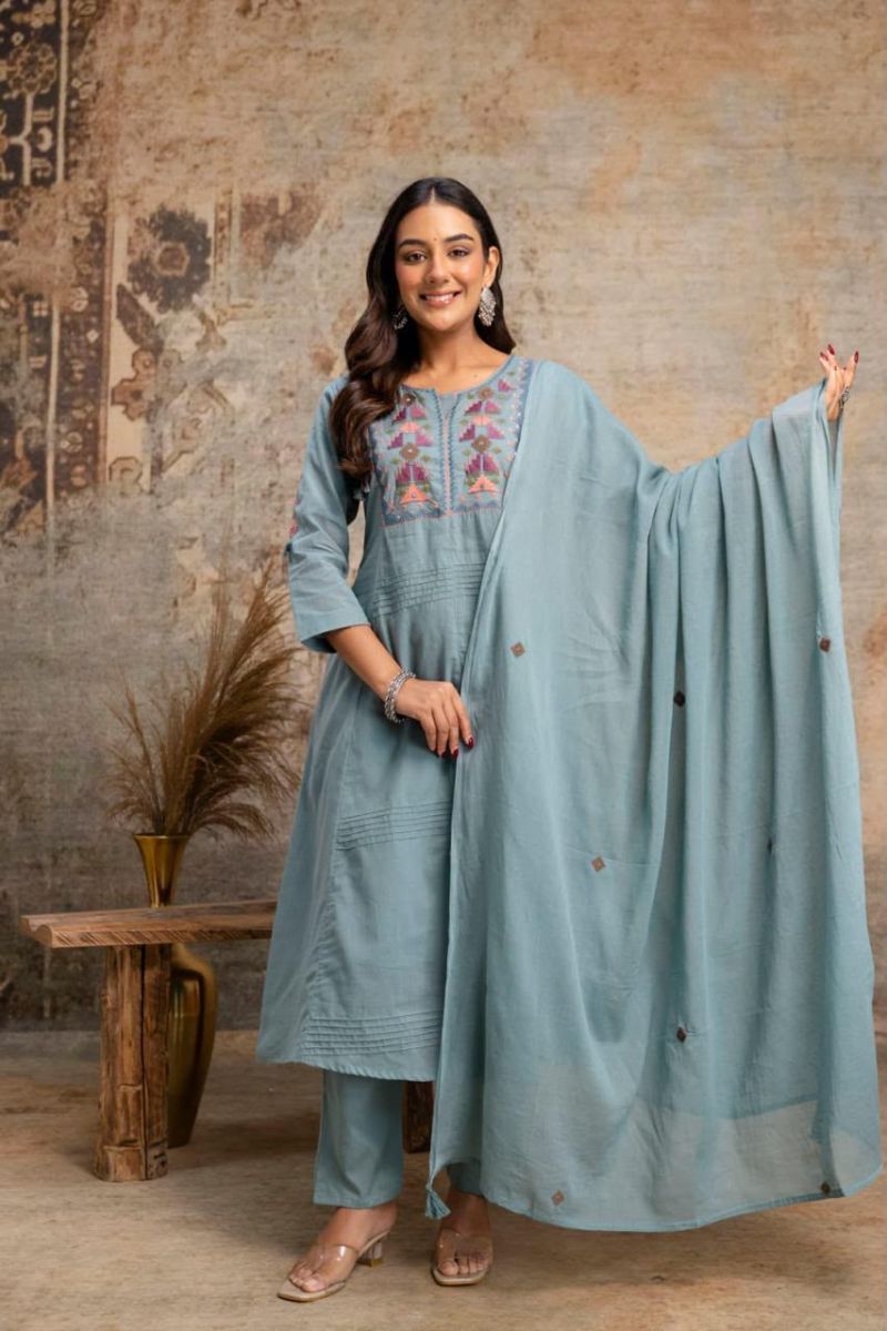 Amrah Wholesale Naisha K 1445 Silly Cotton Embroidered Salwar Suit Set