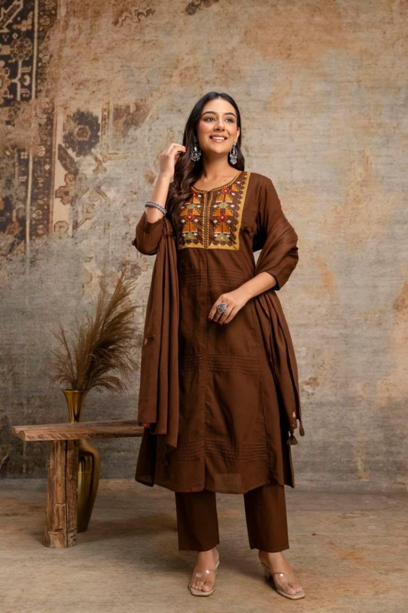 Amrah Wholesale Naisha K 1445 Silly Cotton Embroidered Salwar Suit Set