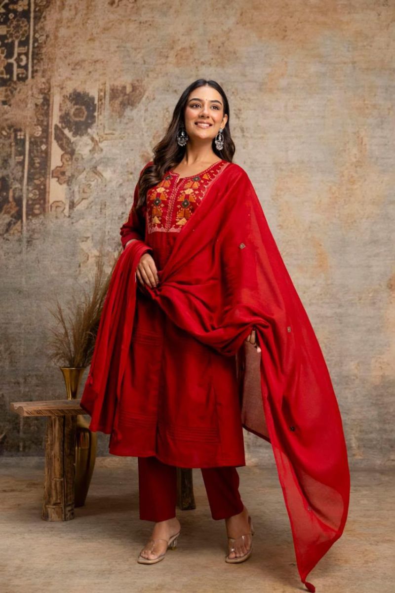 Amrah Wholesale Naisha K 1445 Silly Cotton Embroidered Salwar Suit Set