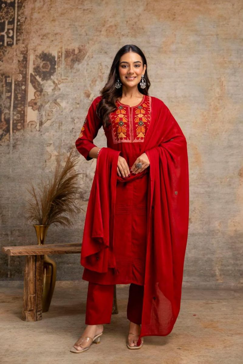 Amrah Wholesale Naisha K 1445 Silly Cotton Embroidered Salwar Suit Set
