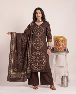 Amrah Wholesale Naisha K 1464 Dhabu Cotton Kurti Pant Dupatta Set