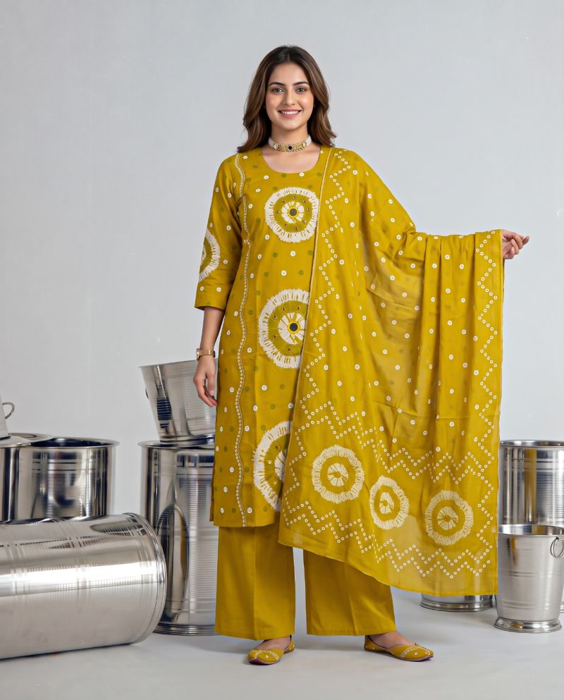 Amrah Wholesale Naisha K 1464 Dhabu Cotton Kurti Pant Dupatta Set