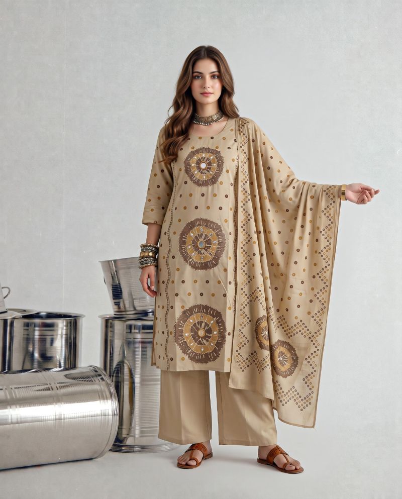 Amrah Wholesale Naisha K 1464 Dhabu Cotton Kurti Pant Dupatta Set